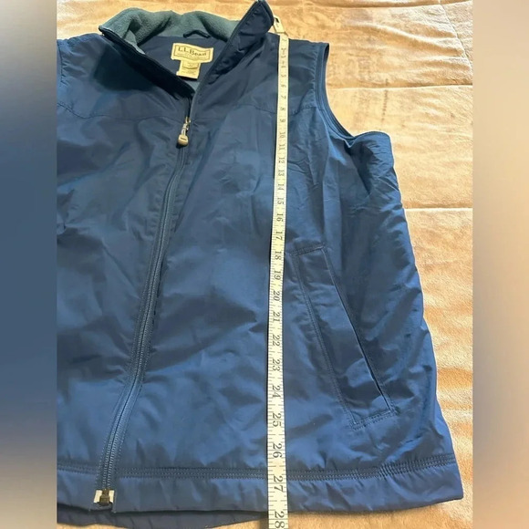 LL Bean Fleece Lined Vest Men’s Size Large Tall Blue Warm Full Zip - Picture 3 of 6